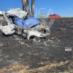 Mueren 2 calcinados al chocar contra árbol en la Toluca Atlacomulco